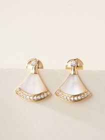 Bulgari natural stone diamond earrings-4011